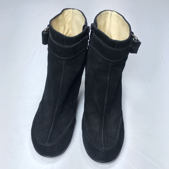 You by Crocs black suede wedge booties. Size 9 - Picture 8 of 8